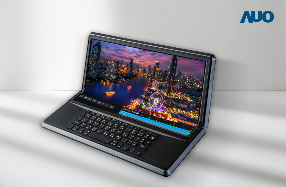 米兰·(milan)14.6吋Micro LED折迭显示屏幕，搭配半径4mm的弯折绞炼，以及高画素、高亮度、高对比度的显示技术特点，即便在大视角下仍保有绝佳色相与亮度